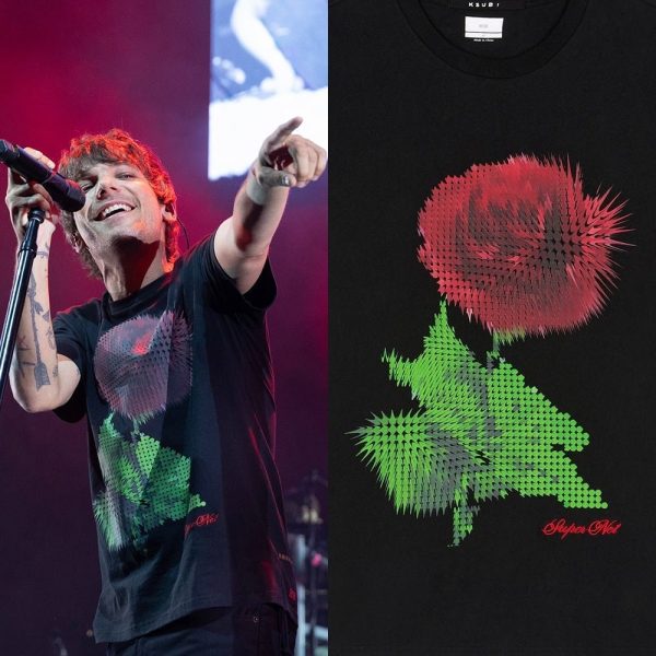 Rose Pixel Kash Ss Tee Jet Black Louis Tomlinson Tour 2023 Shirt