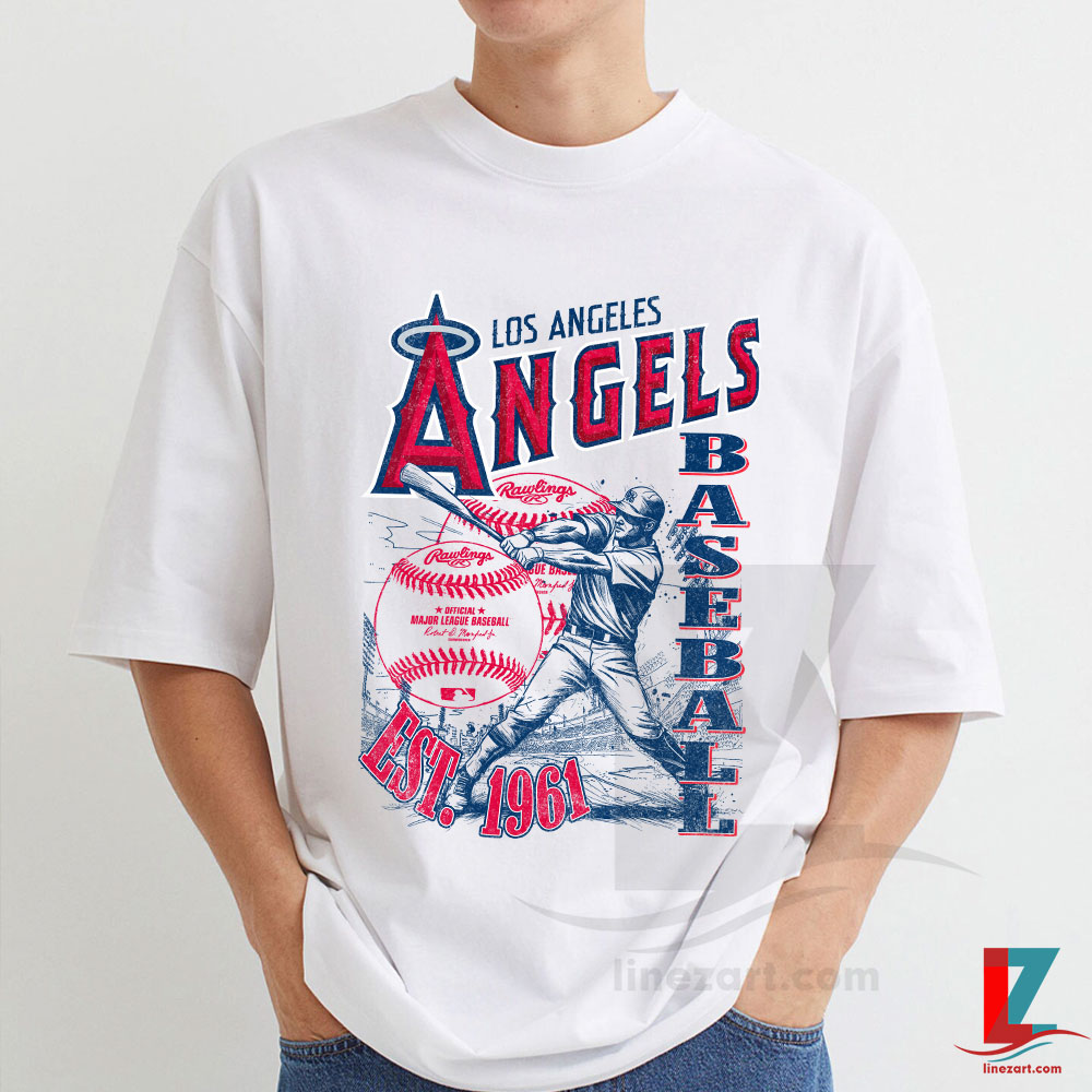 Vintage Angels Baseball Art T-Shirt