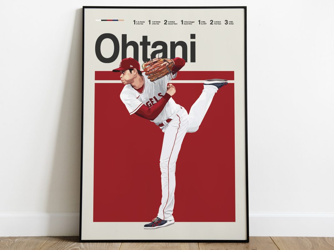 Shohei Ohtani Poster Los Angeles Angels Canvas Wrap Wall 