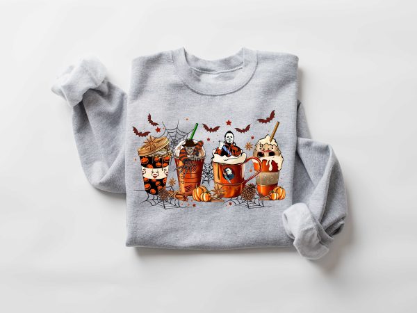 Halloween Horror Movie Character Coffee Cups Sweatshirt