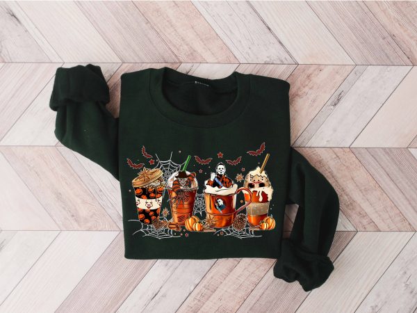 Halloween Horror Movie Character Coffee Cups Sweatshirt