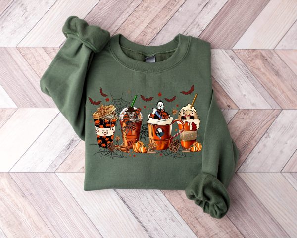 Halloween Horror Movie Character Coffee Cups Sweatshirt