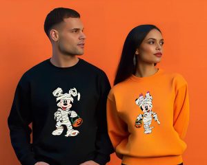 Matching Halloween Mickey and Minnie Disney Couple Sweatshirt