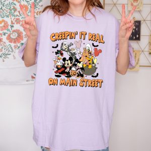 Comfort Colors Disney Characters Halloween Skeleton Shirt Creepin' It Real On Main Street