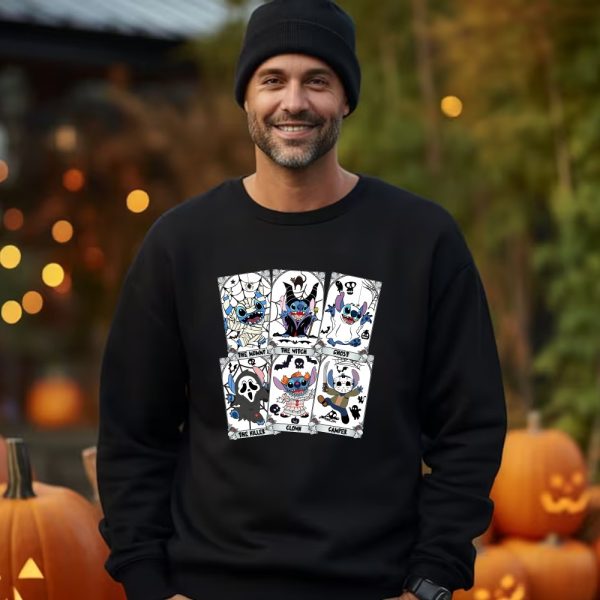 Shirt Disney Lilo And Stitch Tarot Card Halloween Sweatshirt Horror Movie Character