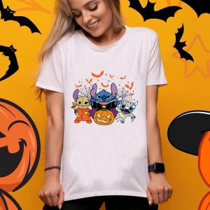 Vintage Disney Stitch Halloween Sweatshirt Scream Horror Movie Character