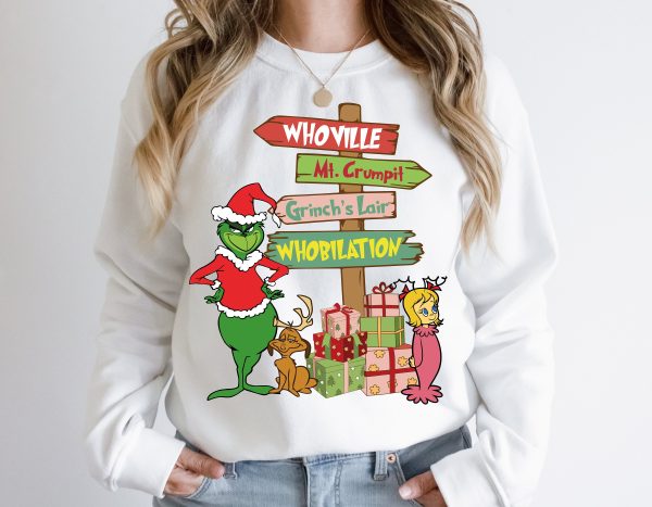 The Grinch Layered Whoville Mr Crumpit Grinch’s Lair Whobilation Christmas Sweatshirt