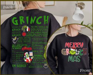 Merry GrinchMas Double Sided Crewneck Sweatshirt Christmas Gift