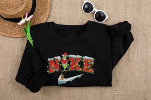 The Grinch Embroidered Sweatshirt Vintage Snowman Christmas Gift Ideas Shirt