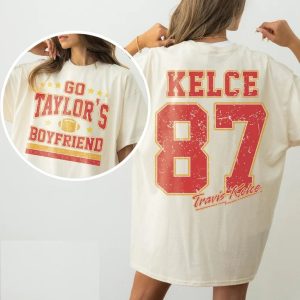 Vintage Go Taylors Boyfriend Sweatshirt Retro Travis Kelce T-Shirt 87 Shirt Kansas City Football Fan Gifts