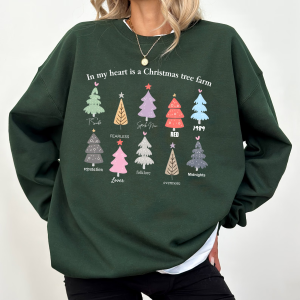 In My Heart Is A Christmas Tree Farm Taylor Swift 1989 Version Sweatshirt Xmas Crew Neck Hoodie Tshirt