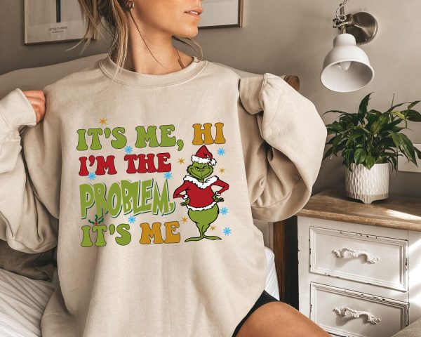 Grinch Sweatshirt It’s Me Hi I’m The Problem Taylor Swift Anti Hero Crew Neck Hoodie Tshirt