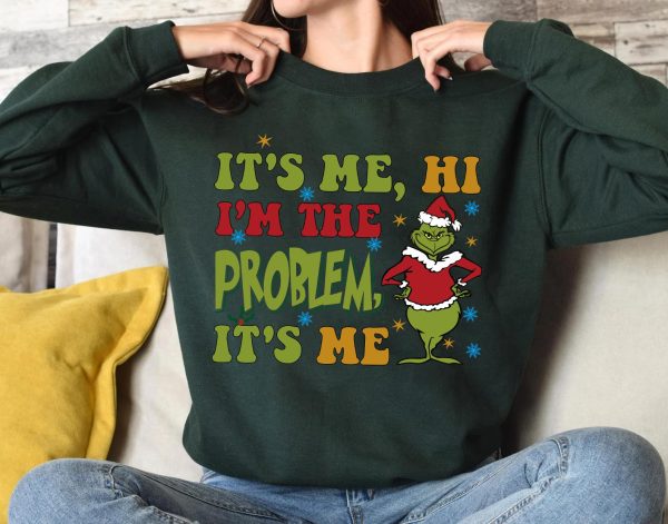 Grinch Sweatshirt It’s Me Hi I’m The Problem Taylor Swift Anti Hero Crew Neck Hoodie Tshirt