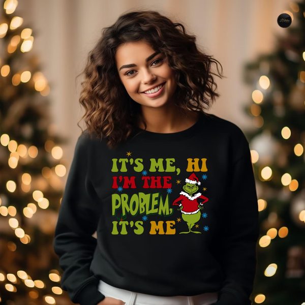 Grinch Sweatshirt It’s Me Hi I’m The Problem Taylor Swift Anti Hero Crew Neck Hoodie Tshirt