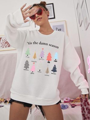 Tis The Damn Season Taylor Swift Sweatshirt, Swiftie Hoodie Tshirt, Christmas Trees Taylor 1989