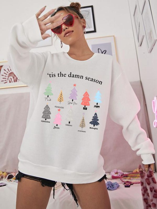 Tis The Damn Season Taylor Swift Sweatshirt Swiftie Hoodie Tshirt Christmas Trees 1989