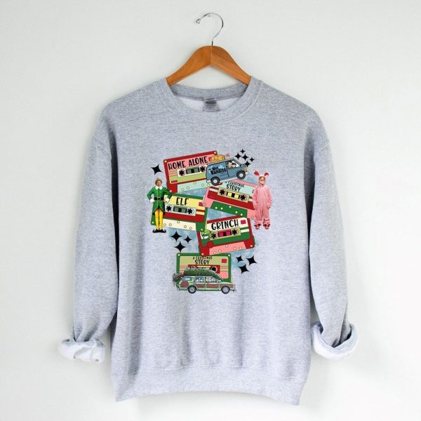 Christmas Moviess Xmas Cassette Tapes Sweatshirt