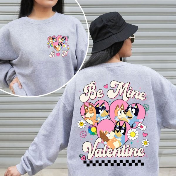 Be Mine Valentine Bluey And Bingo Sweatshirt