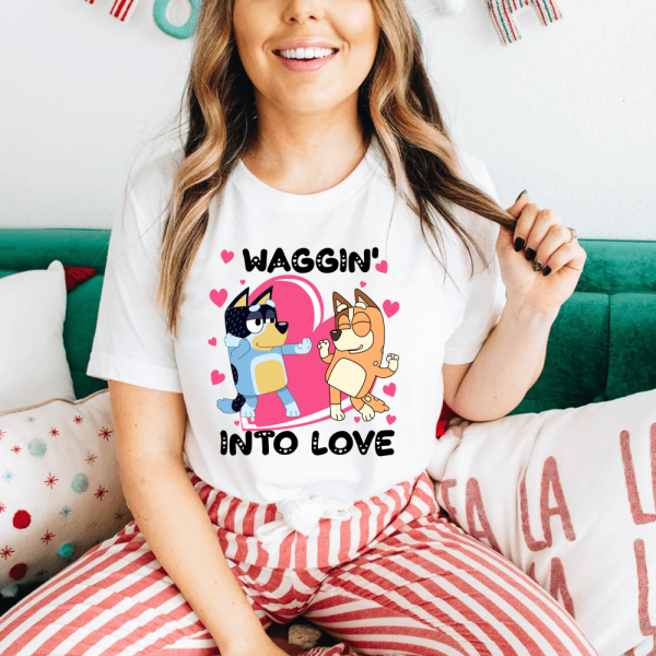 Waggin Into Love Bluey Sweatshirt Hoodie T-Shirt