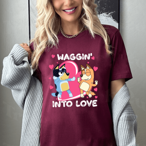 Waggin Into Love Bluey Sweatshirt Hoodie T-Shirt