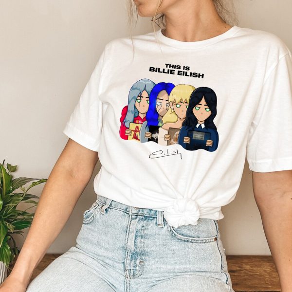 Billie Eilish Chibi Tshirt Hoodie Sweatshirt