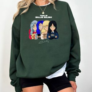 Billie Eilish Chibi Tshirt Hoodie Sweatshirt