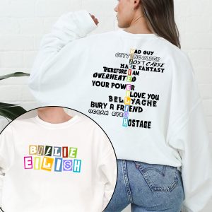 Billie Eilish Songs 2 Sides Tshirt Hoodie Sweatshirt